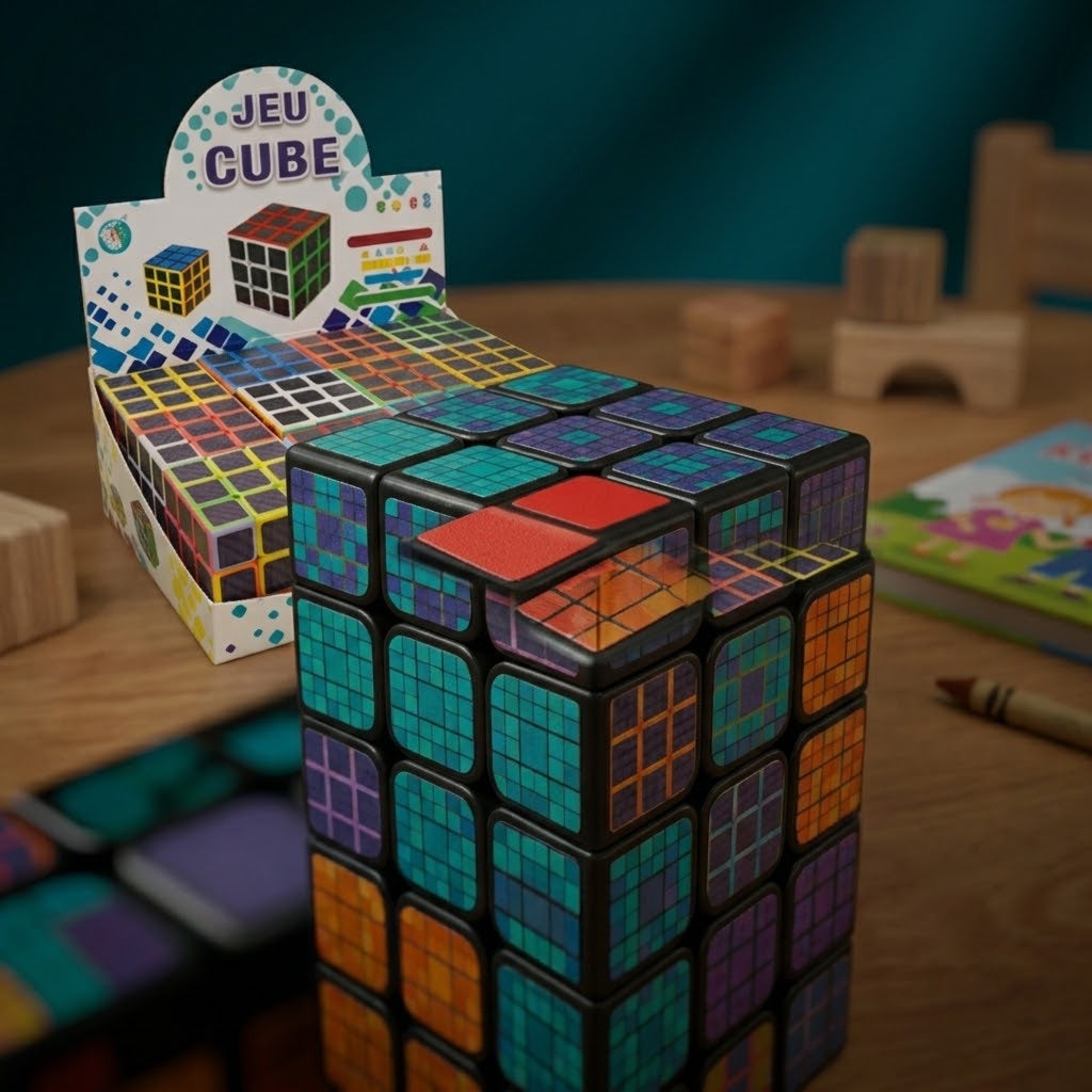 Carbon Puzzle Cube 5.5 cm Magic Cube - close-up