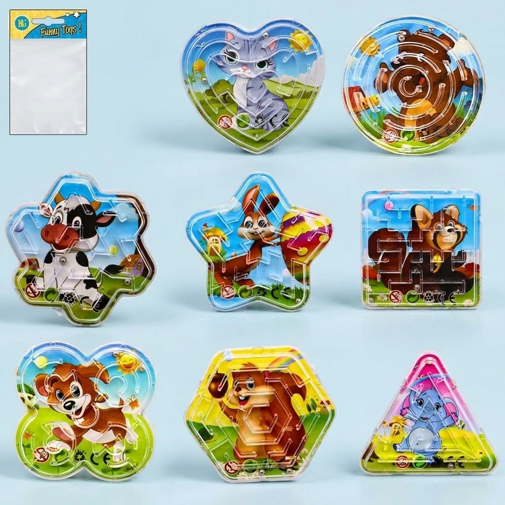 Animal Maze Puzzle Game 6 cm with 2 Balls - studio photo