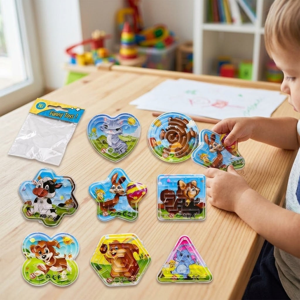 Animal Maze Puzzle Game 6 cm with 2 Balls - lifestyle photo