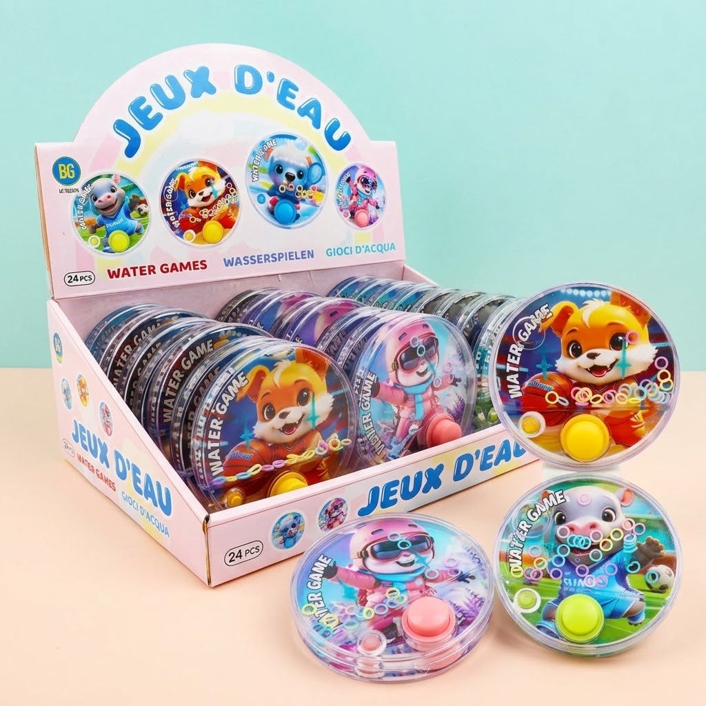 Animal Water Ring Toss Game Round 9.5 cm - studio photo