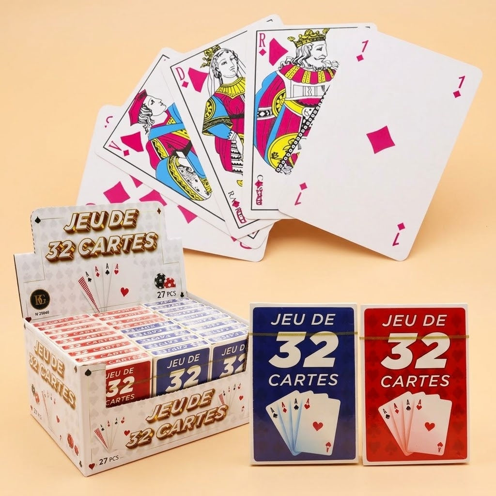 Playing Cards Deck of 32 with Case Belote Card Game - studio photo