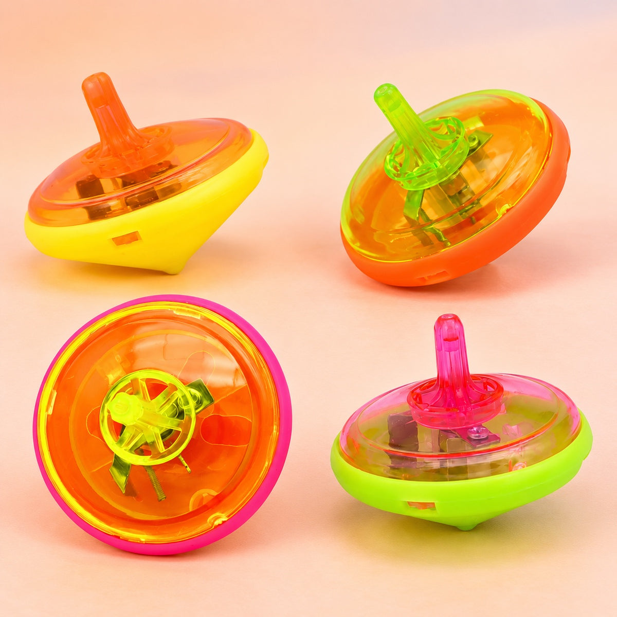 Light-Up LED Spinning Top – Party Favor 4.5 cm - studio photo