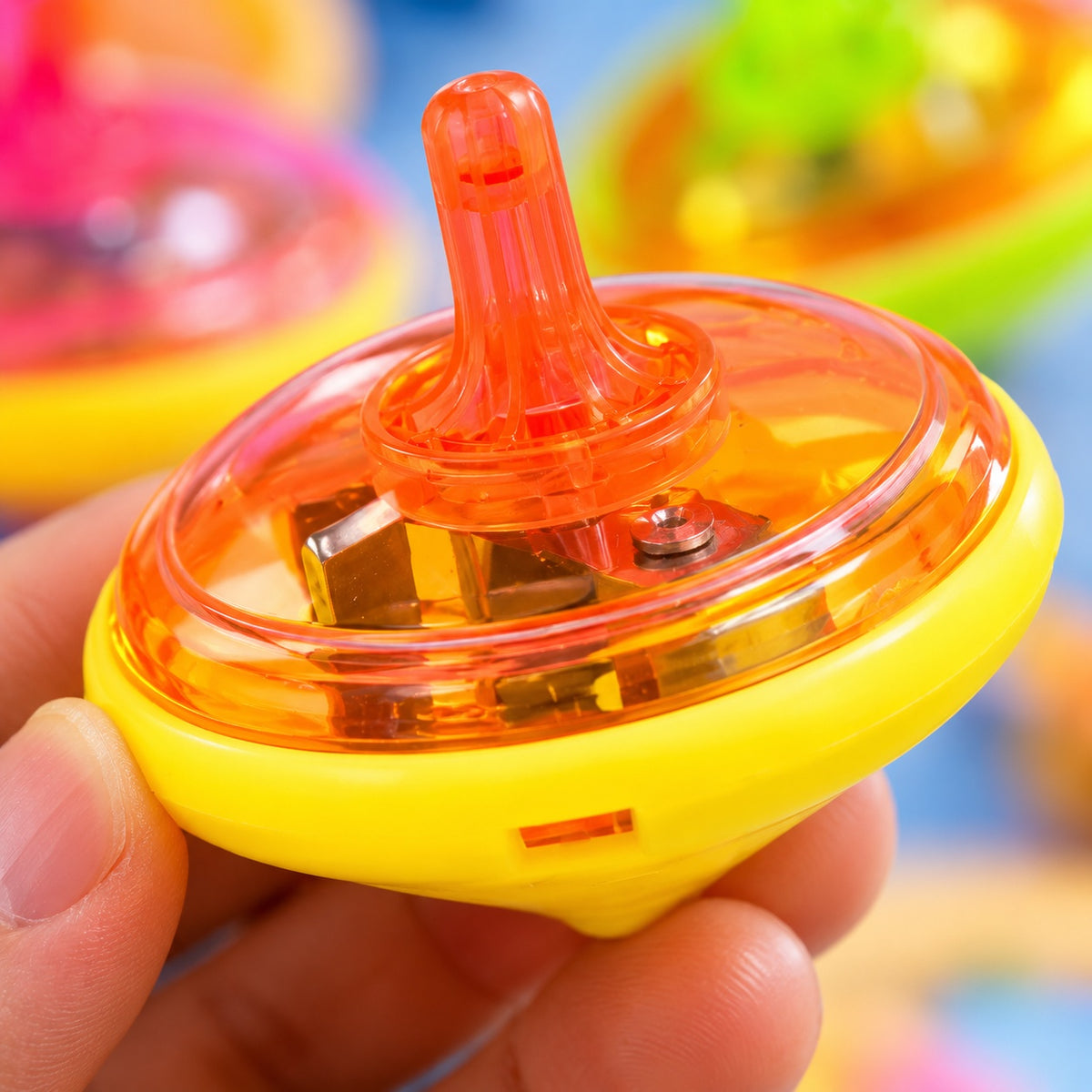 Light-Up LED Spinning Top – Party Favor 4.5 cm - close-up