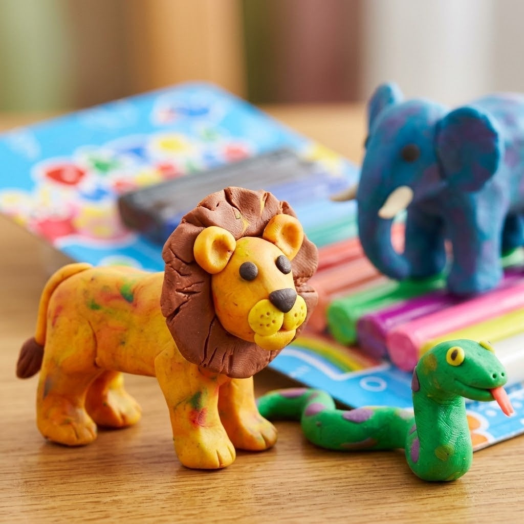 Modelling Clay 12 Bars 150 g Kids Craft Set - close-up