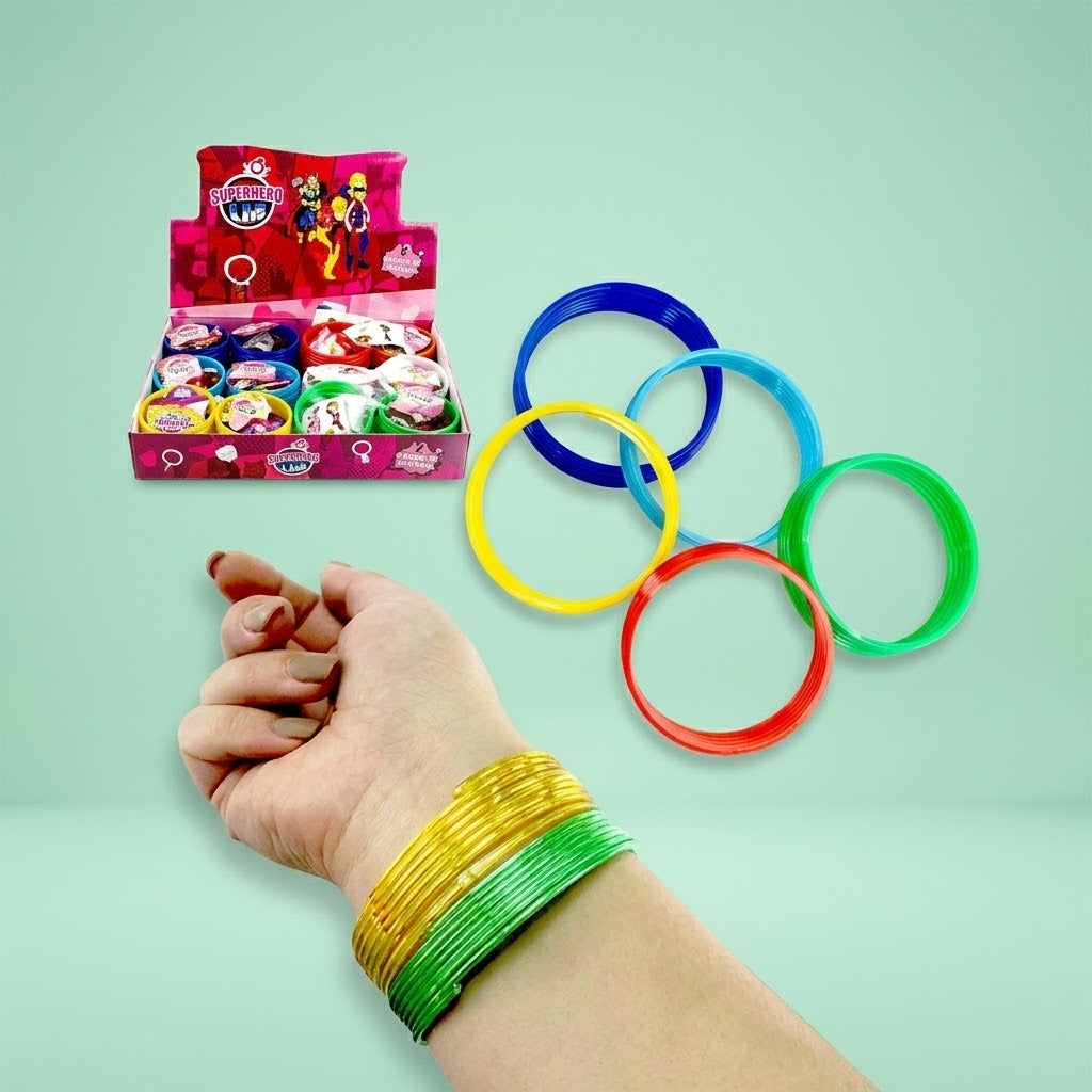 Glitter Spring Bracelet 7.5 cm Coil Bracelet - studio photo