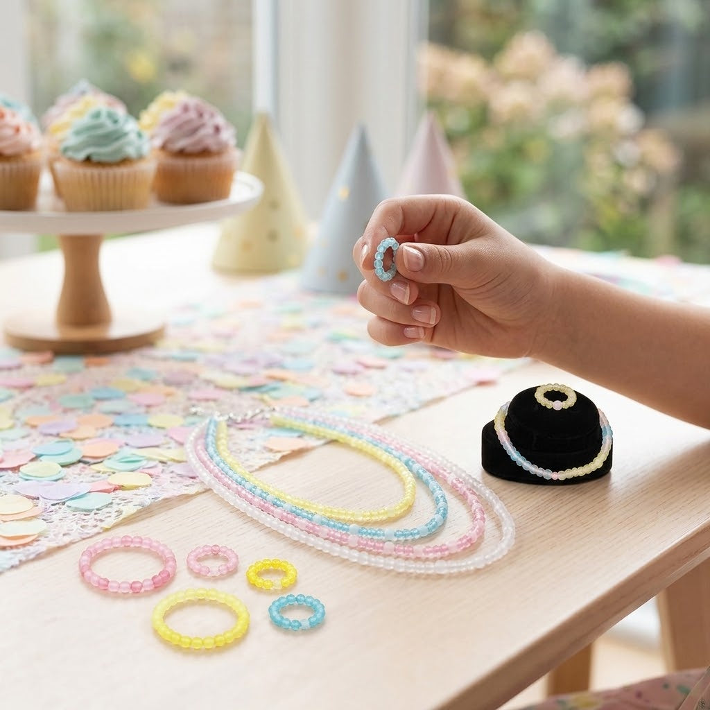 Kids Jewellery Set Bracelet Necklace & Ring - lifestyle photo