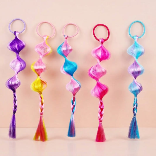 Coloured Hair Extension 30 cm with Elastic - studio photo
