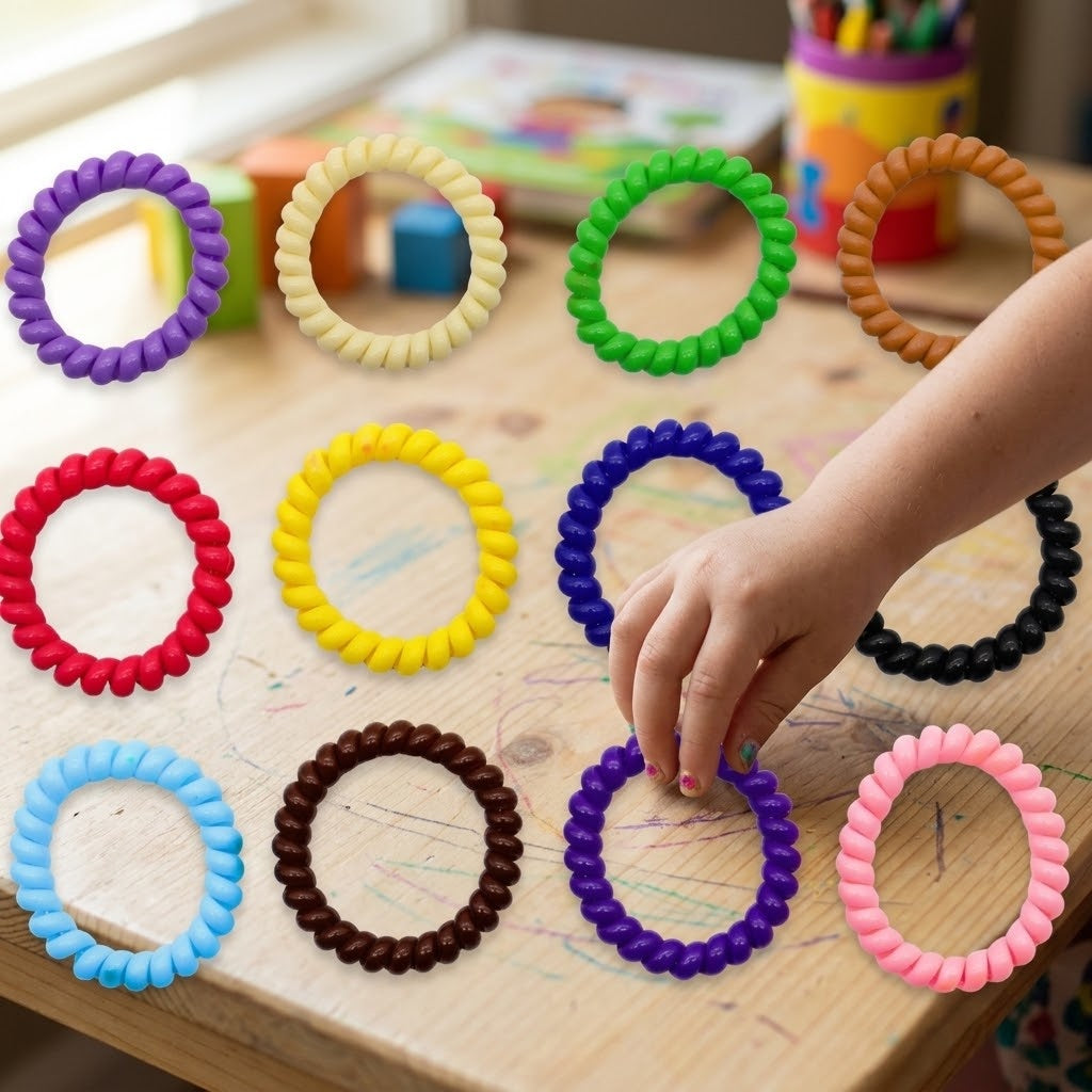 Rainbow Scrunchie Twist Bracelet for Kids - lifestyle photo