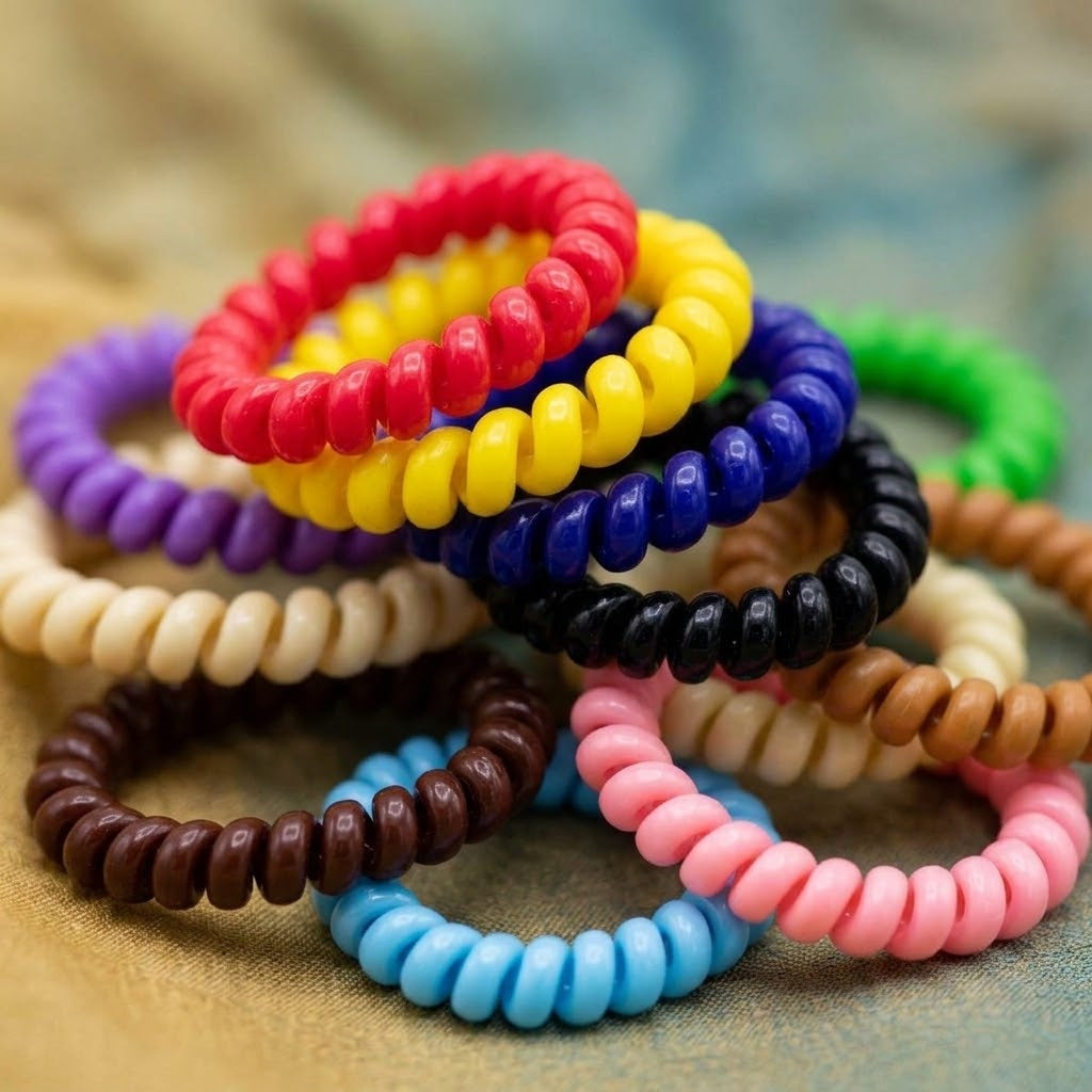 Rainbow Scrunchie Twist Bracelet for Kids - close-up