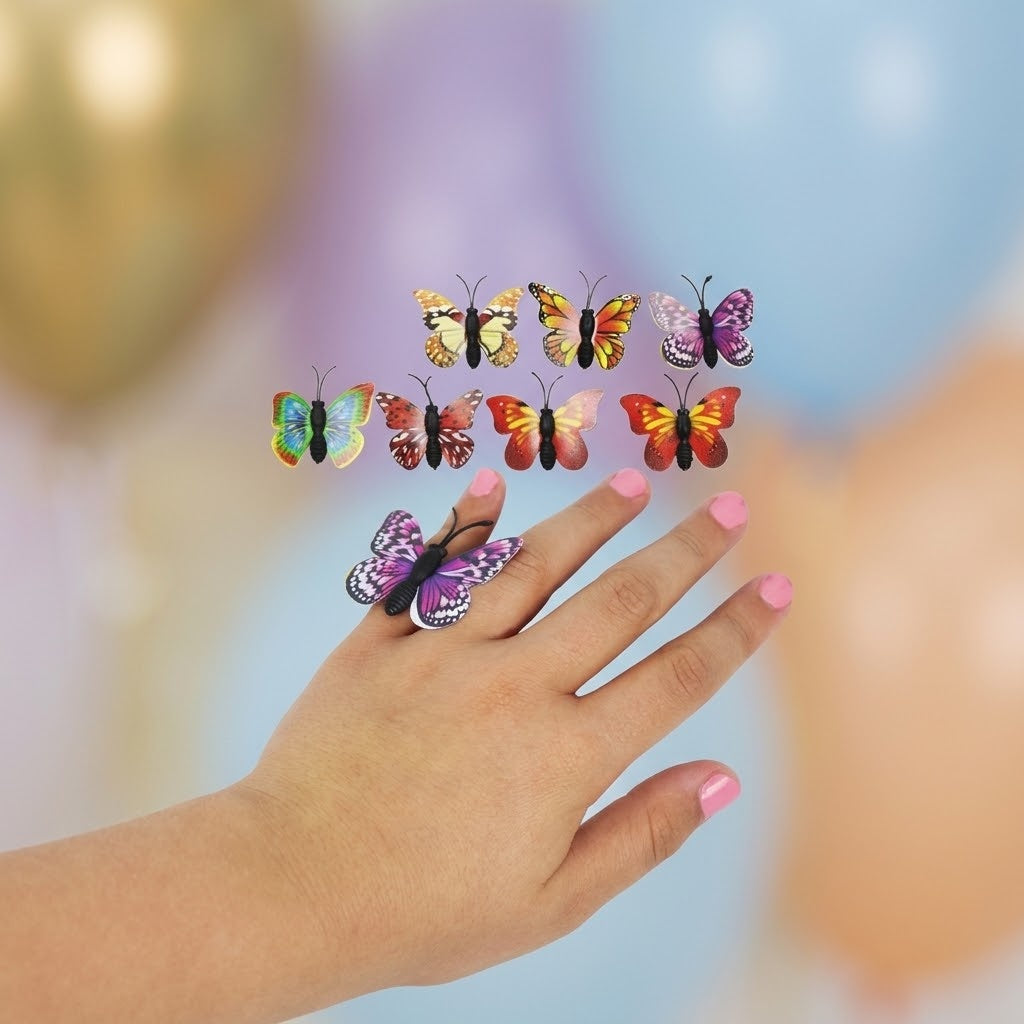 Adjustable Butterfly Ring Fantasy Kids Ring - close-up
