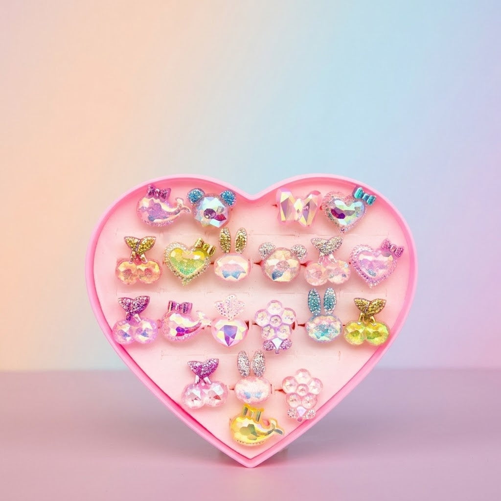 Holographic Diamond Adjustable Ring for Kids - studio photo
