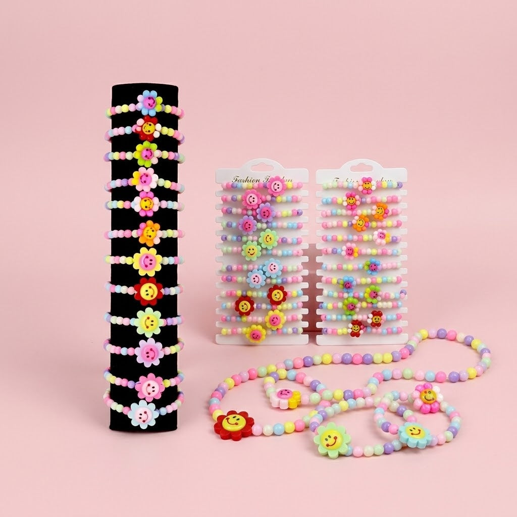 Elastic Flower Bracelet for Kids Party Favour - studio photo