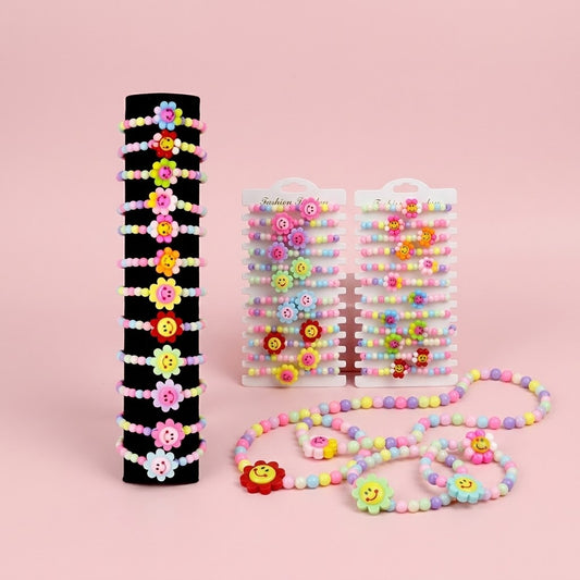 Elastic Flower Bracelet for Kids Party Favour - studio photo