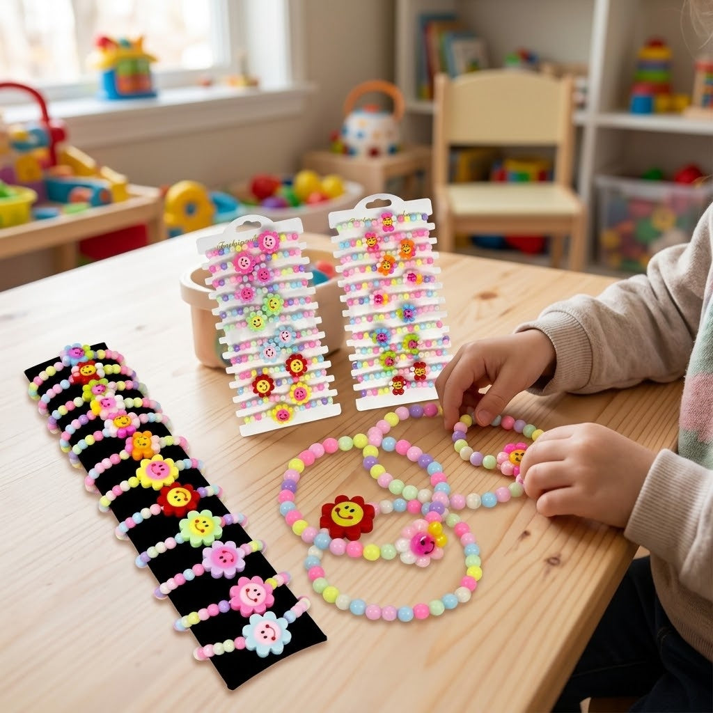 Elastic Flower Bracelet for Kids Party Favour - lifestyle photo