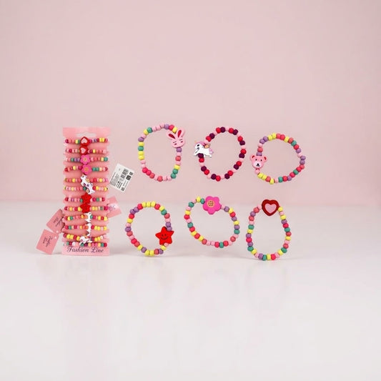 Wooden Bracelet with Figurine Pendant for Kids - studio photo