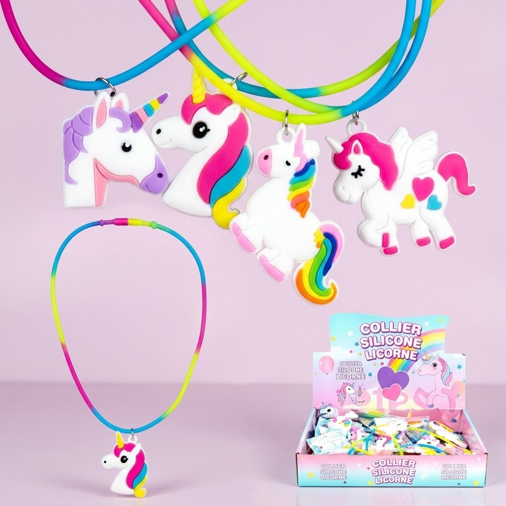 Silicone Unicorn Necklace Kids Jewellery - studio photo