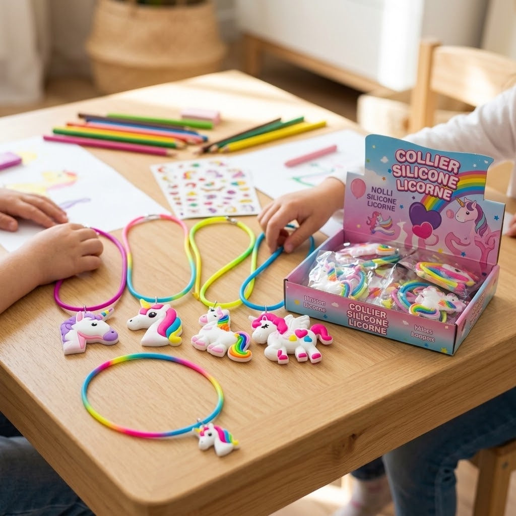 Silicone Unicorn Necklace Kids Jewellery - lifestyle photo
