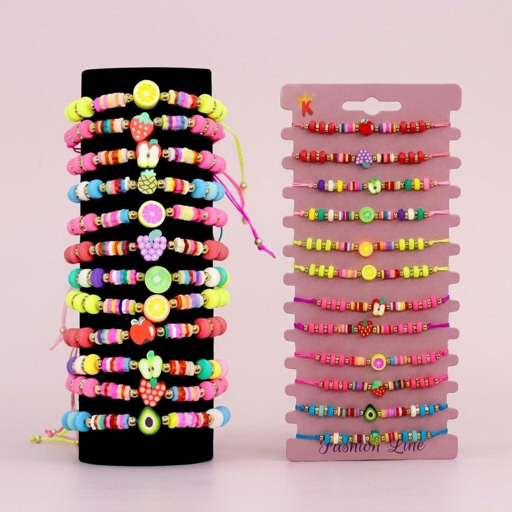 Fruit Bead Bracelet for Kids Summer Jewellery - studio photo