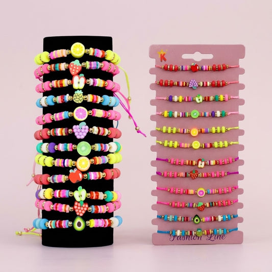 Fruit Bead Bracelet for Kids Summer Jewellery - studio photo