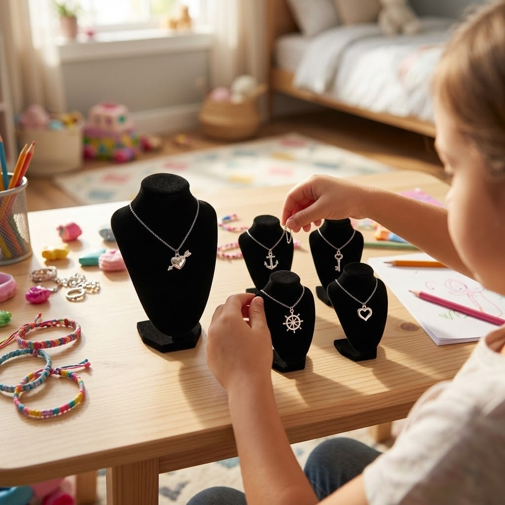 Kids Necklace with Silver-Tone Pendant Party Favour - lifestyle photo
