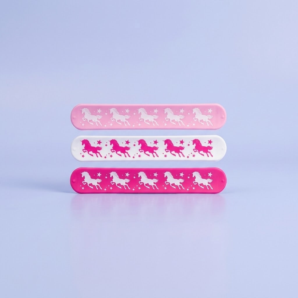 Unicorn Slap Bracelet Snap Clap Band - studio photo
