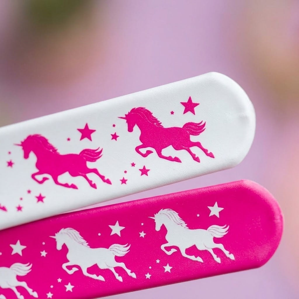 Unicorn Slap Bracelet Snap Clap Band - close-up