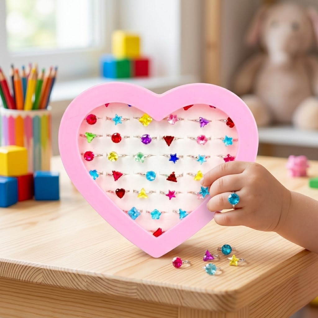 Adjustable Gemstone Ring for Kids Party Favours - lifestyle photo
