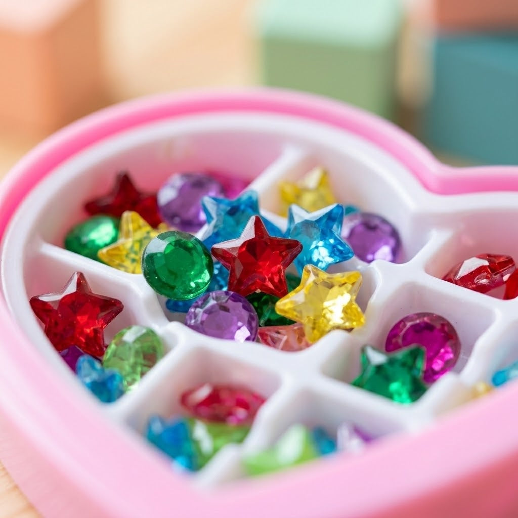 Adjustable Gemstone Ring for Kids Party Favours - close-up