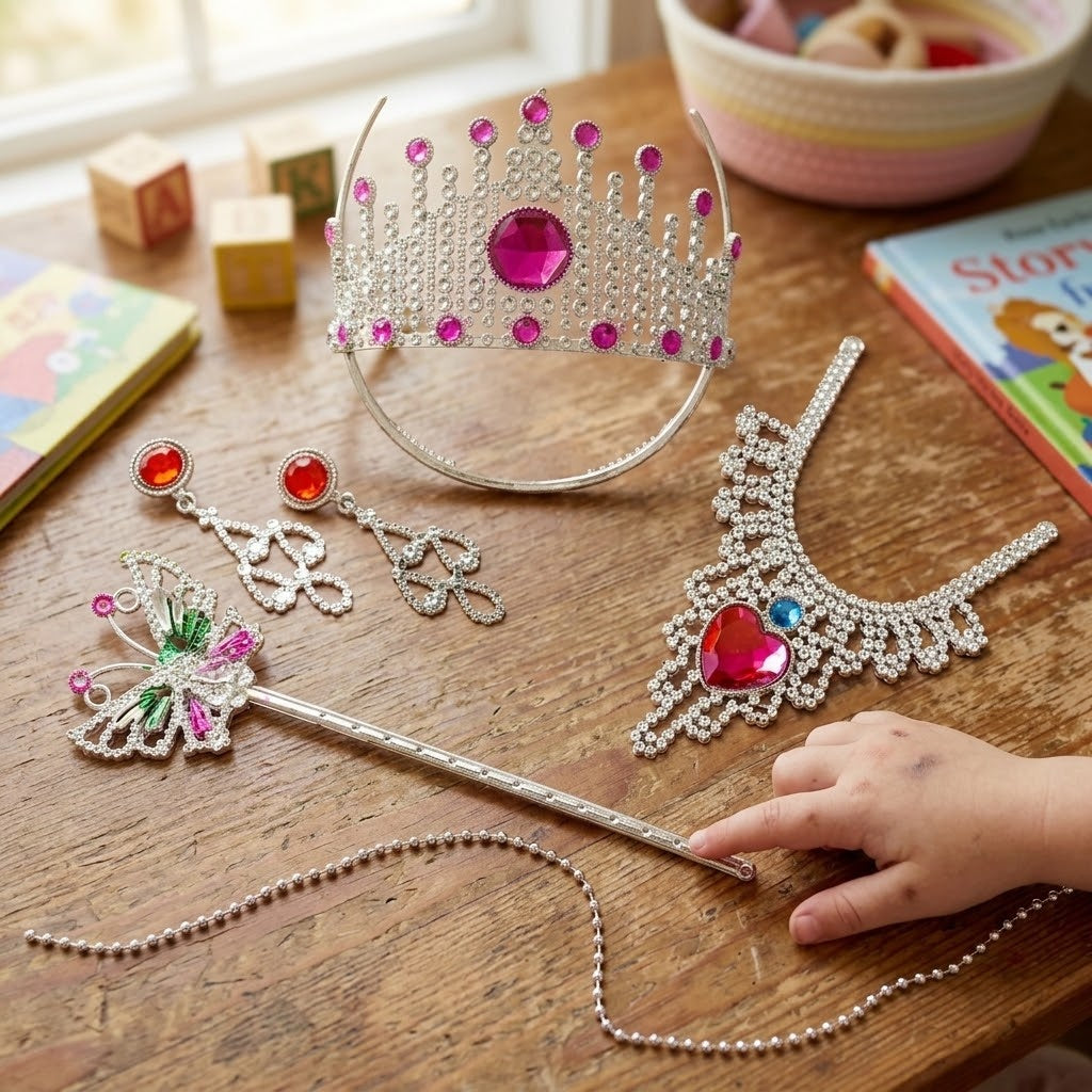 Princess Beauty Set with Tiara & Jewellery, 5 Pieces - lifestyle photo