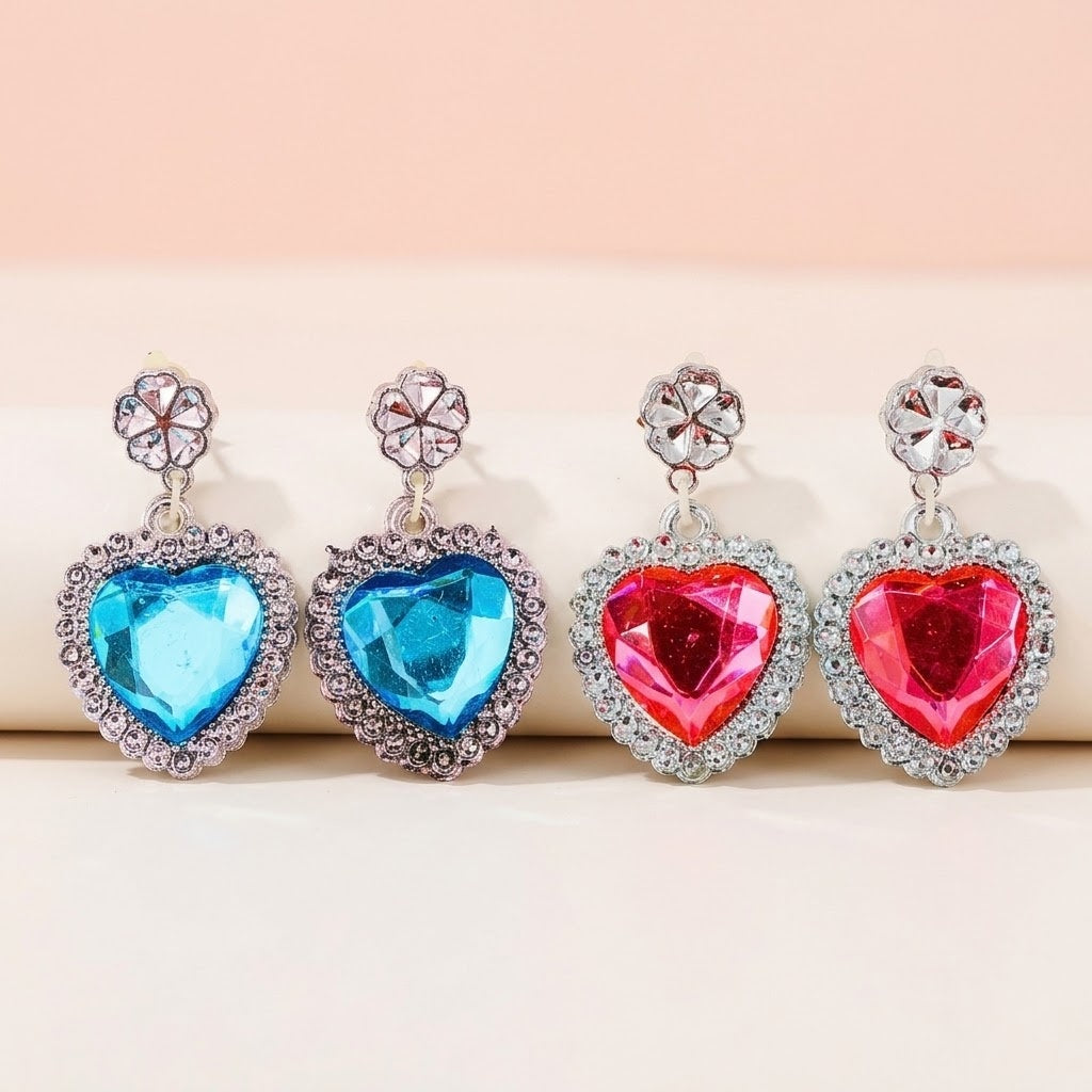 Heart Earrings Pack of 24 Pairs Princess Dress Up - studio photo