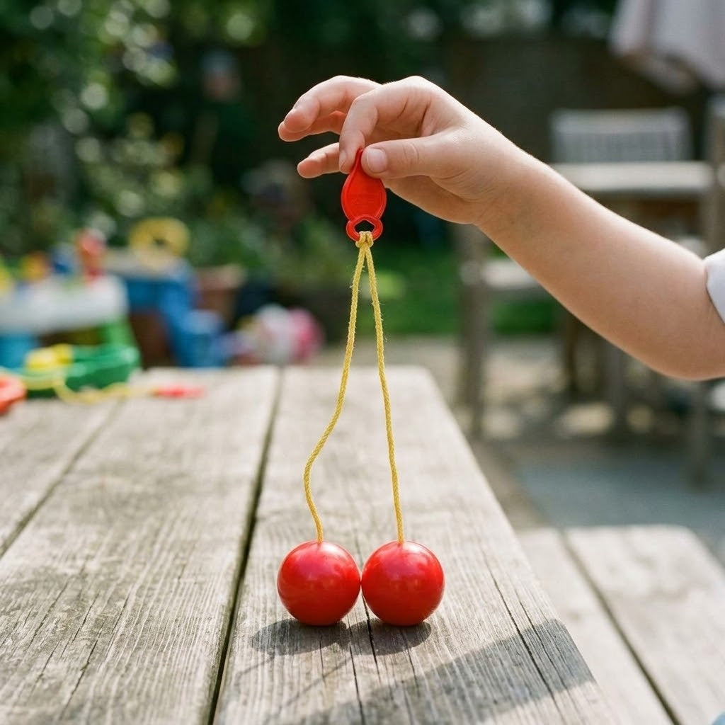 Clacker Balls Retro Toy with Handle 3.5 cm - lifestyle photo