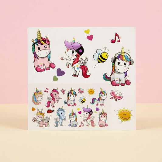 Unicorn Sticker Sheet Decals for Kids - studio photo