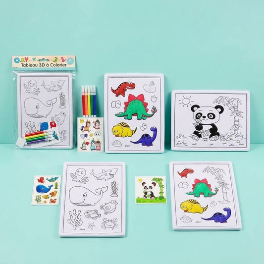 3D Relief Colouring Picture with Felt Tips 19.5 x 25 cm - studio photo