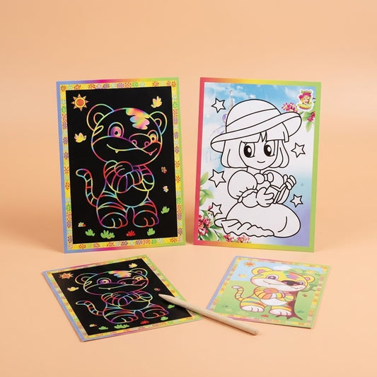 Magic Scratch Art and Colouring Card - studio photo