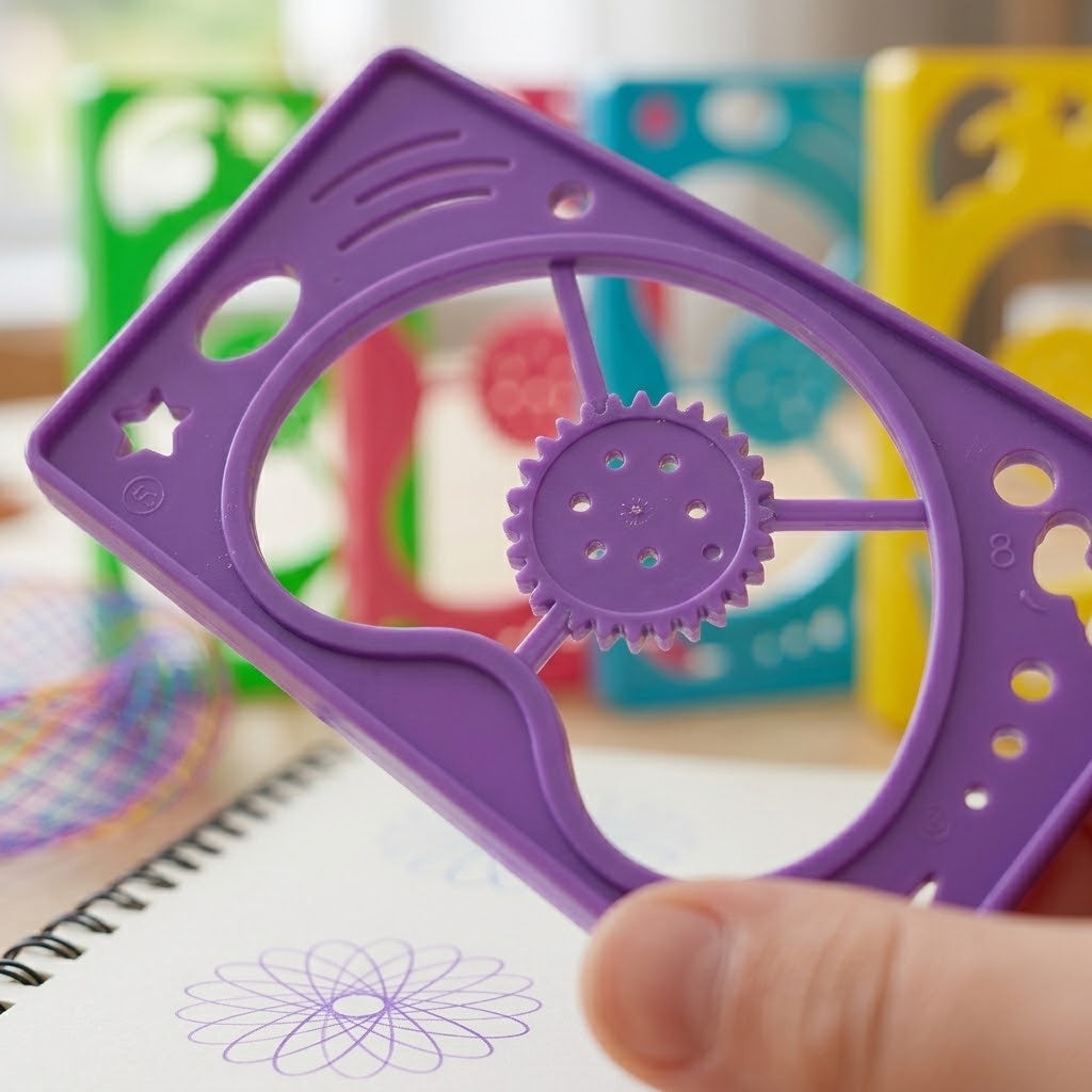 Mini Spirograph Spiral Art Drawing Set - close-up
