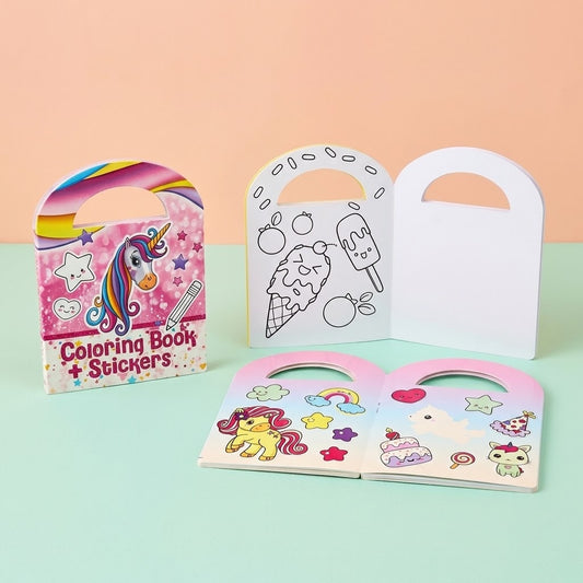 Unicorn Colouring Book with Stickers Party Favours - studio photo
