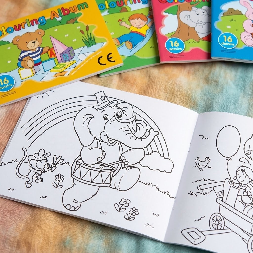 Mini Colouring Book 9 x 13 cm 16 Pages - close-up