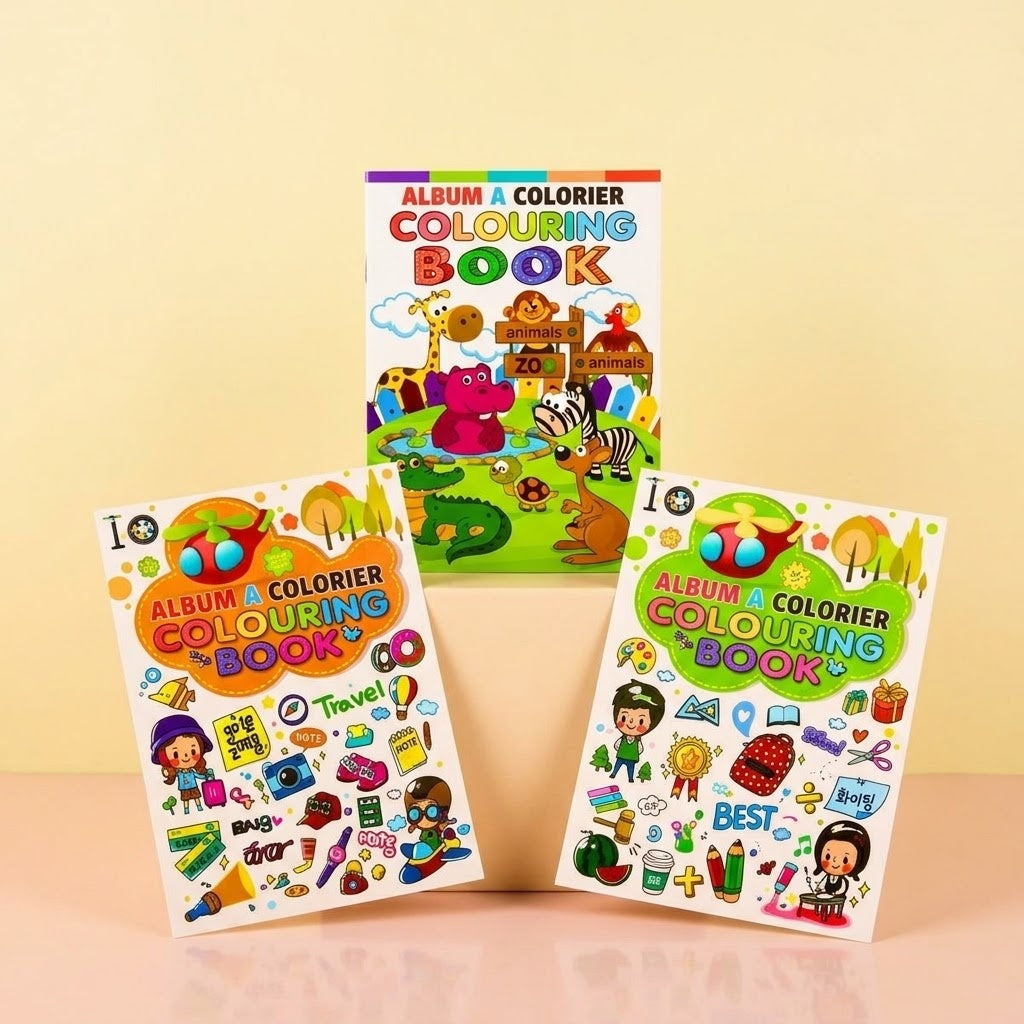 Kids Colouring Book 26 x 19 cm 16 Pictures & Games - studio photo