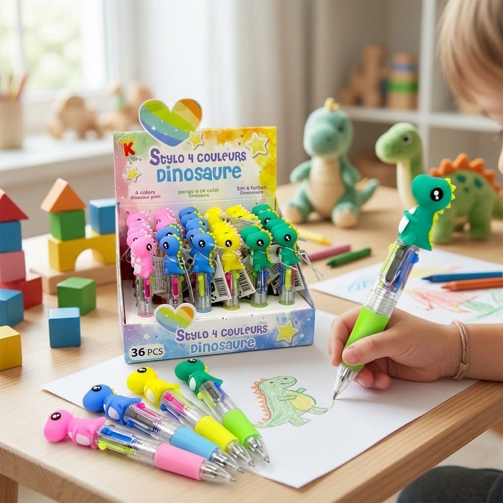 Dinosaur 4-Colour Ballpoint Pen 10 cm - lifestyle photo