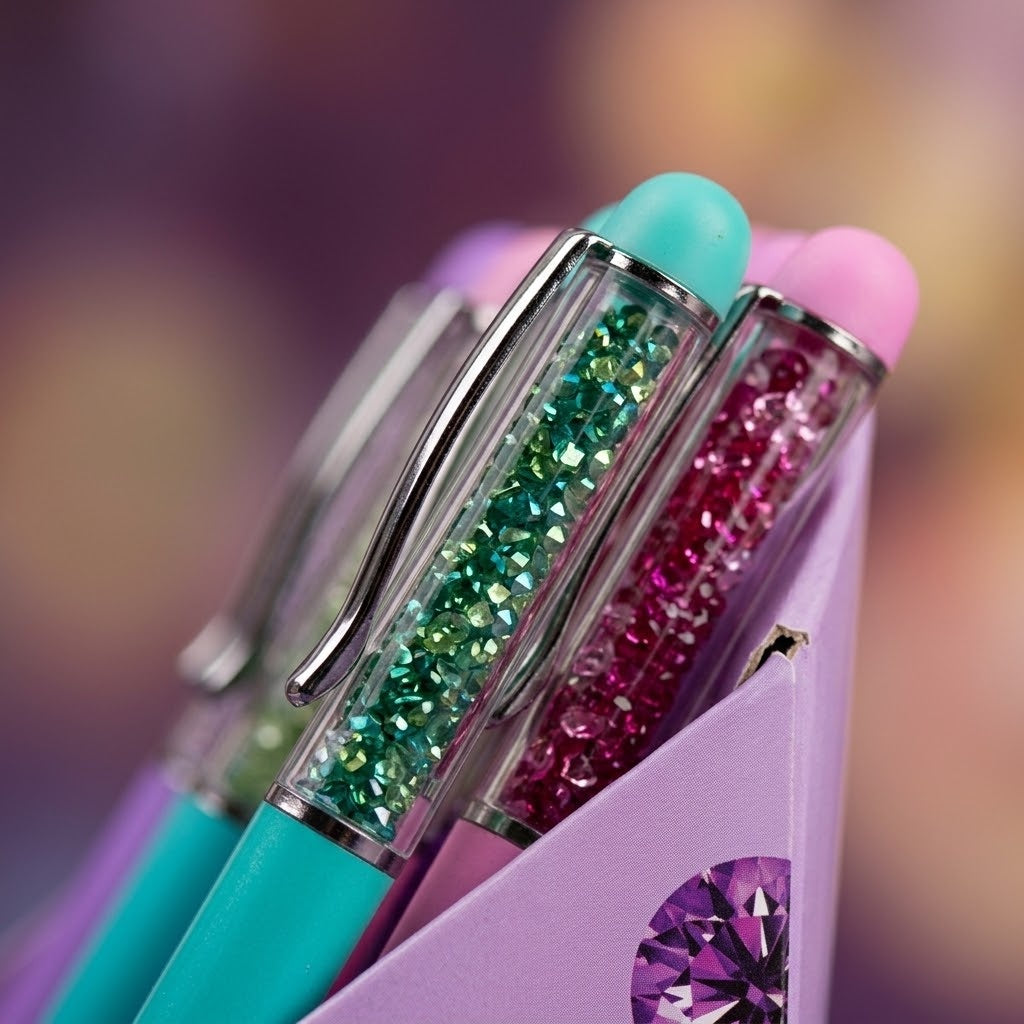 Crystal Ballpoint Pen 16.5 cm Sparkly Pen - close-up