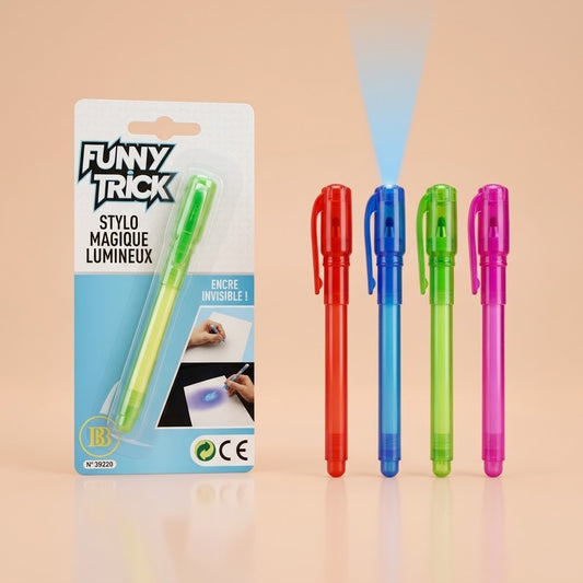 Invisible Ink Pen with UV Light Secret Message - studio photo