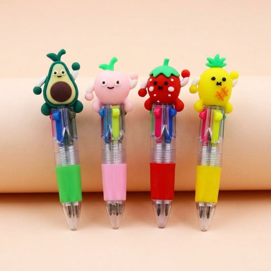 Fruit 4-Colour Ballpoint Pen 10 cm Novelty Pen - studio photo
