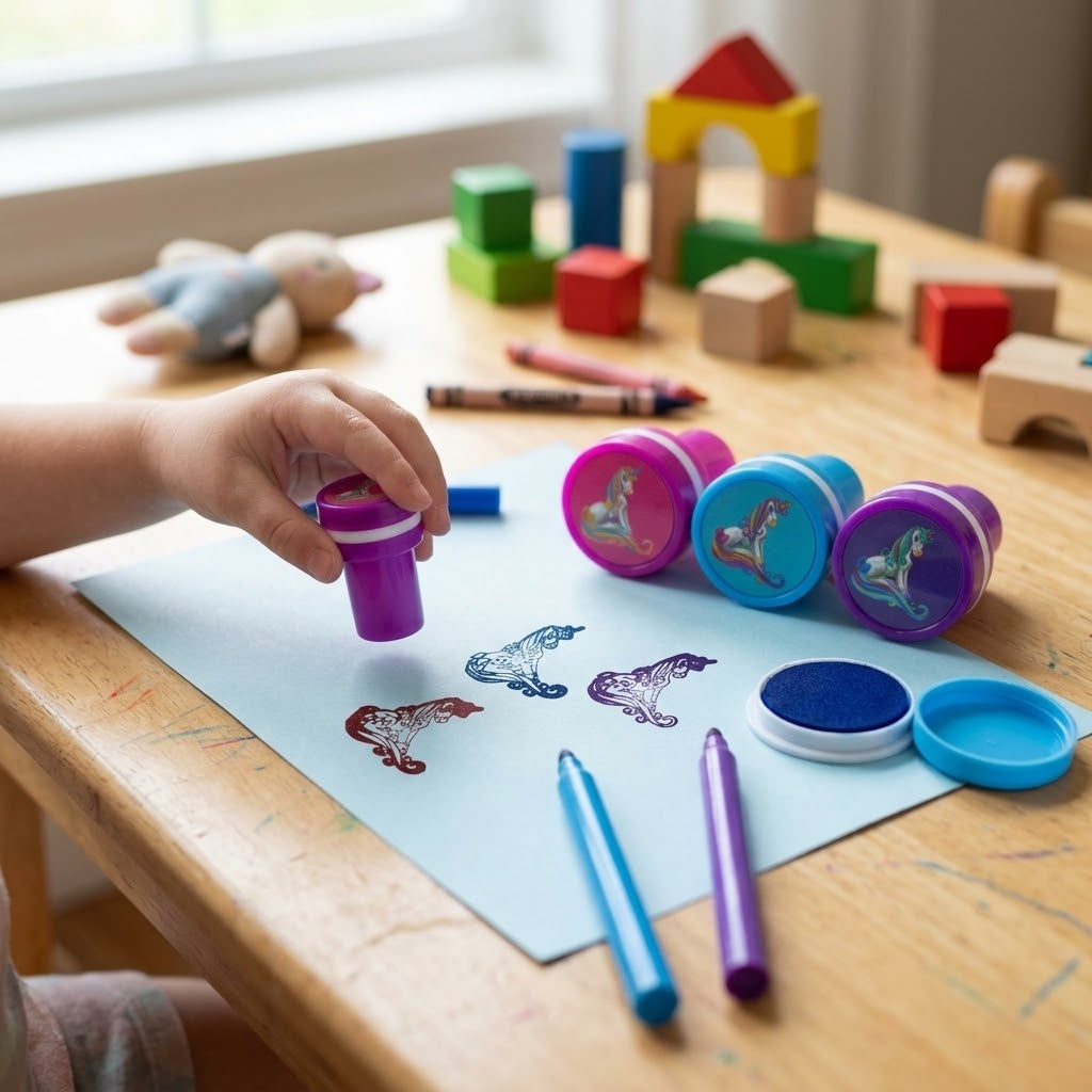Unicorn Ink Stamp Kids Stamper Party Favours - lifestyle photo