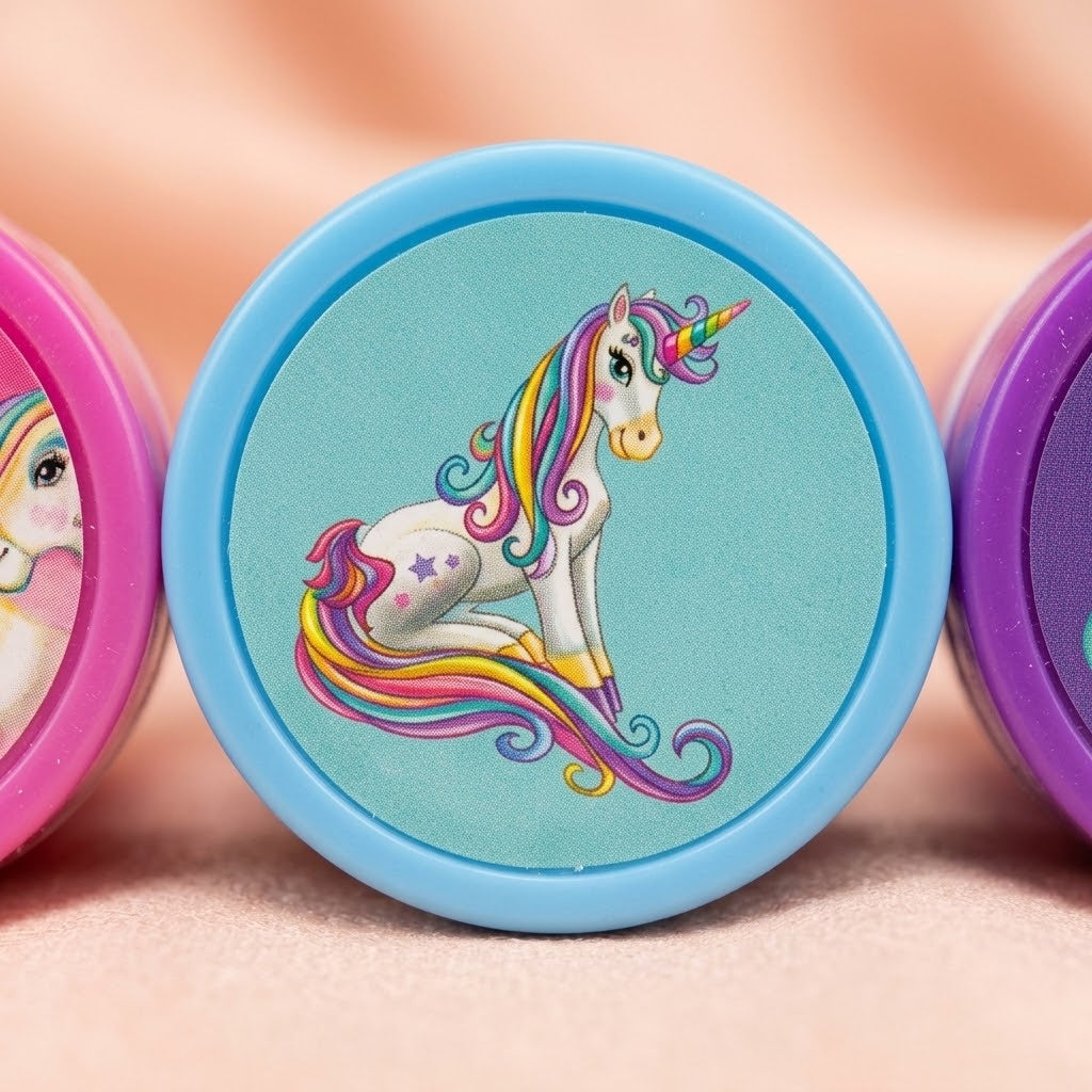 Unicorn Ink Stamp Kids Stamper Party Favours - close-up