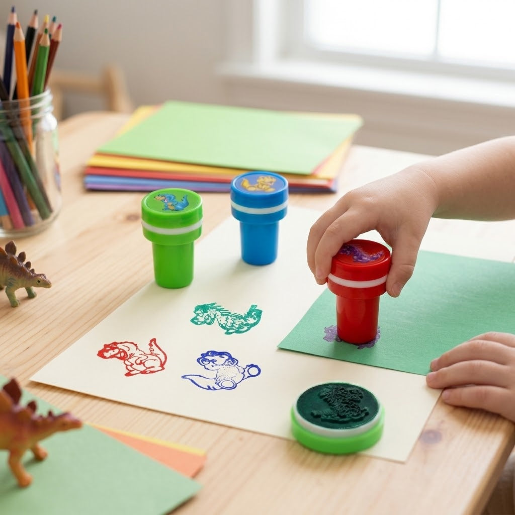 Dinosaur Ink Stamp Kids Stamper Party Favours - lifestyle photo