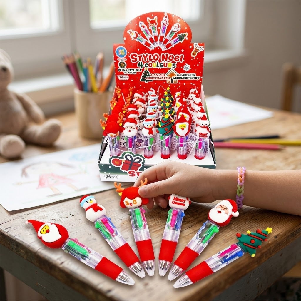 Christmas 4-Colour Ballpoint Pen 11 cm - lifestyle photo