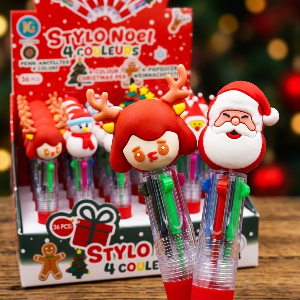 Christmas 4-Colour Ballpoint Pen 11 cm - close-up