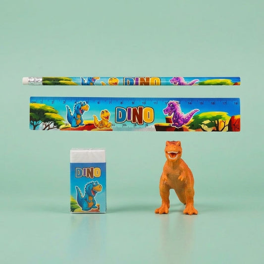 Dinosaur Stationery Set 4 Pieces Party Favours - studio photo