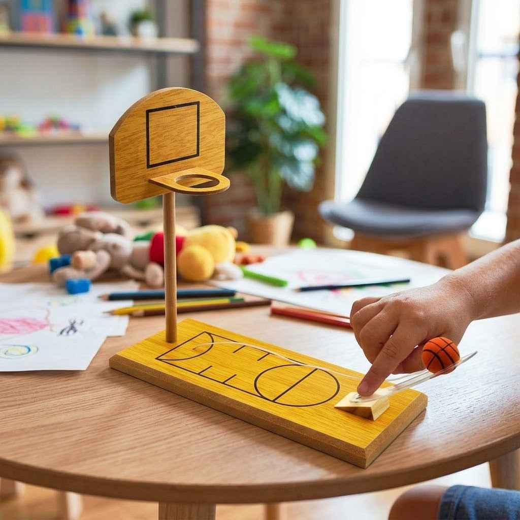 Wooden Basketball Game Tabletop Shooting Game - lifestyle photo