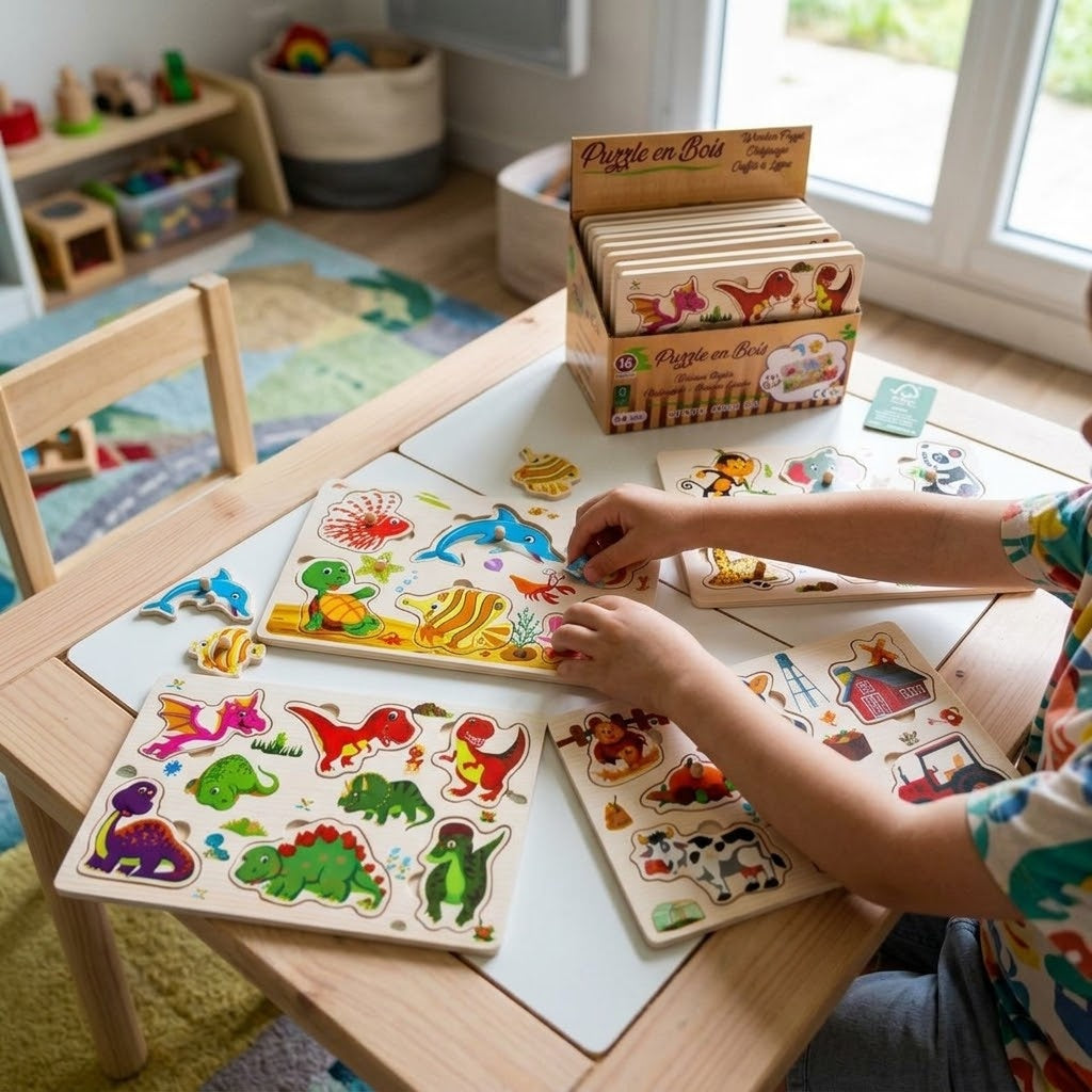 Wooden Toddler Jigsaw Puzzle 6–7 Pieces 15 x 22.5 cm - lifestyle photo